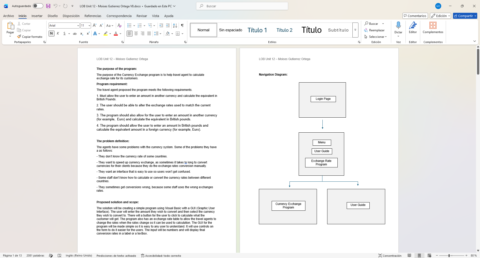 Learning Aim B — Program design documentation