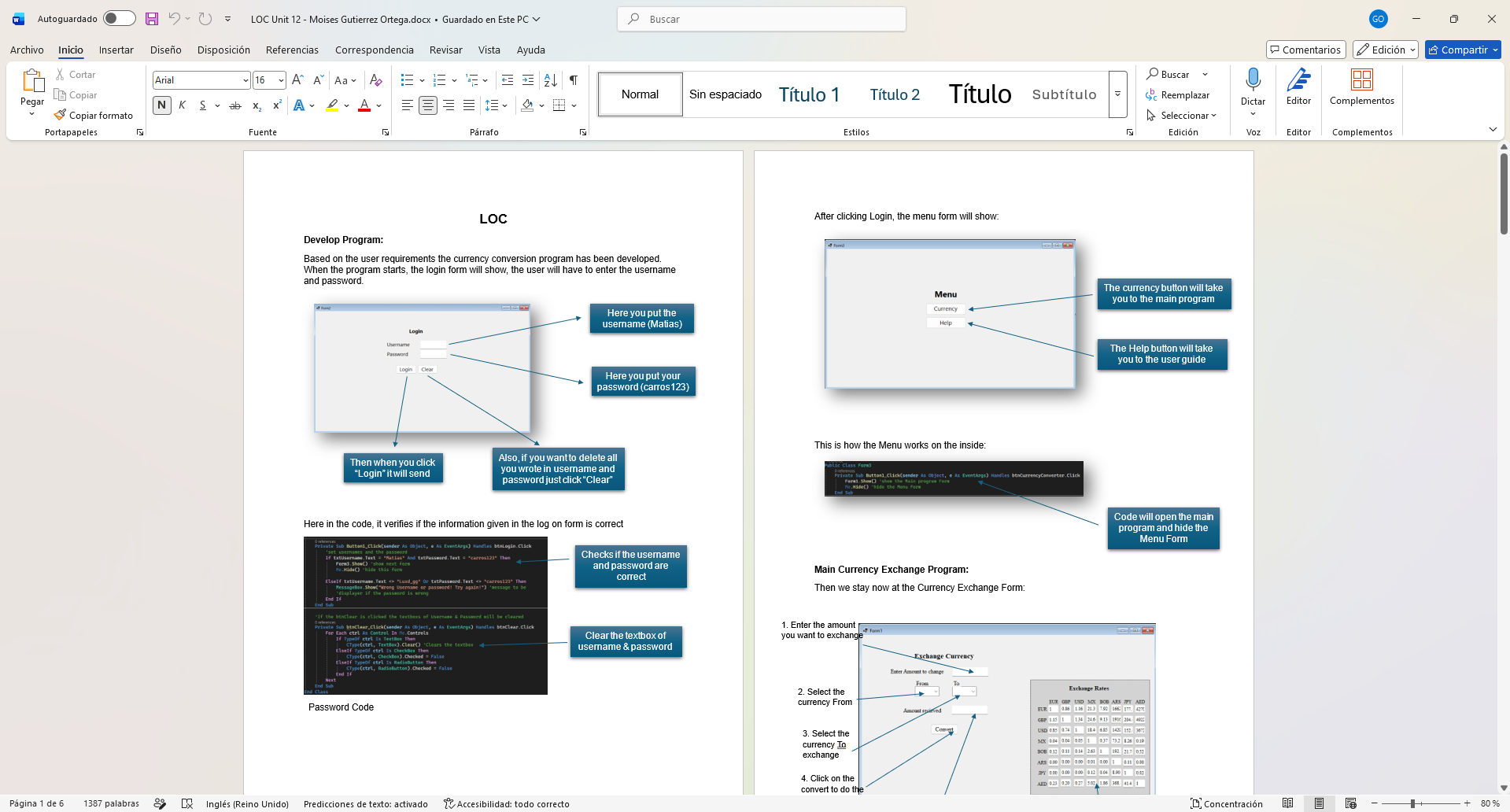 Learning Aim C — Developed and tested program